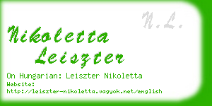 nikoletta leiszter business card